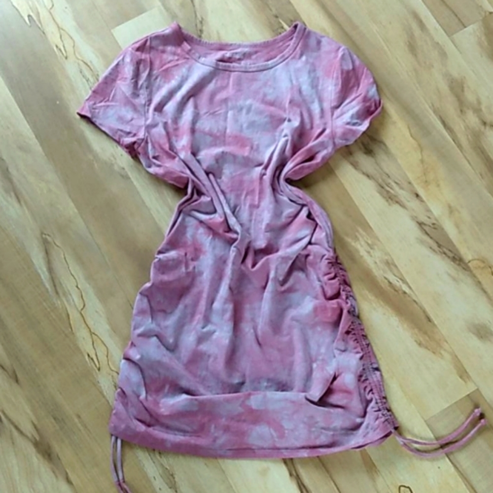 Pink and white tye dye dress